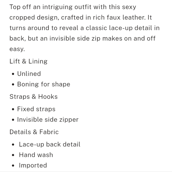 VS Black Faux Leather Bralette - Picture 10 of 10